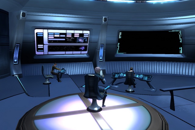 On the bridge of the U.S.S. Newton