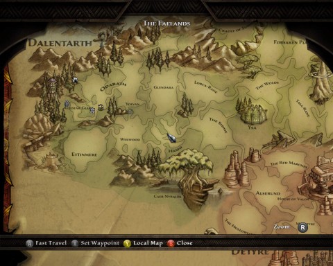 Note the thin paths between zones. Open world this is not.