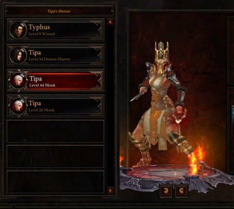 Level 44, er, 45 hardcore monk