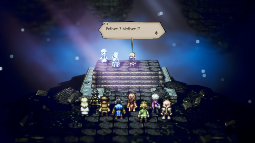 The characters are arranged so that, left to right, their first initials spell out O-C-T-O-P-A-T-H.