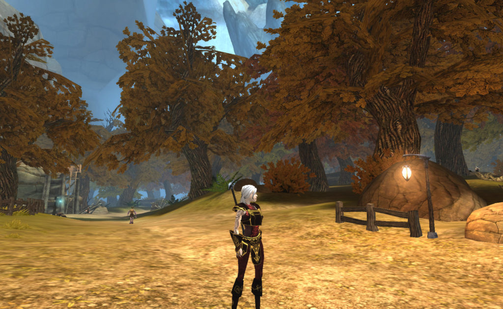 A rare sunny day in Hawksmouth, the starting zone of the Chronicles of Spellborn.