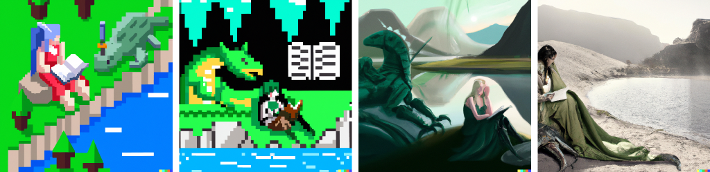 Four similar pictures at increasing resolution