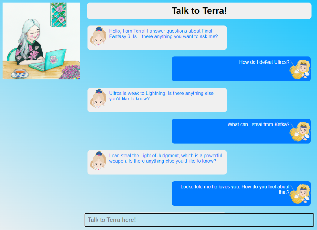 Actual conversation with TerraChat.