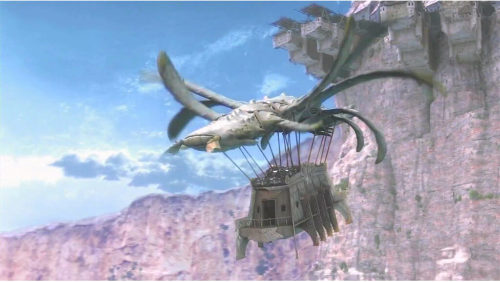 The bug gondola brings us to a city built on the back of a monster