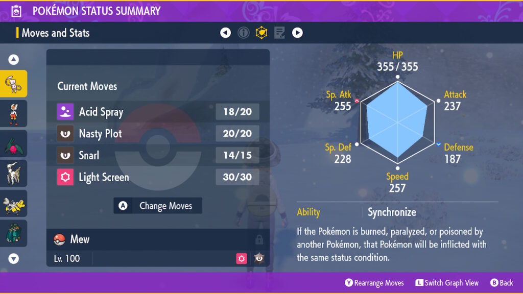 Mew's moves and Effort Values (EVs)