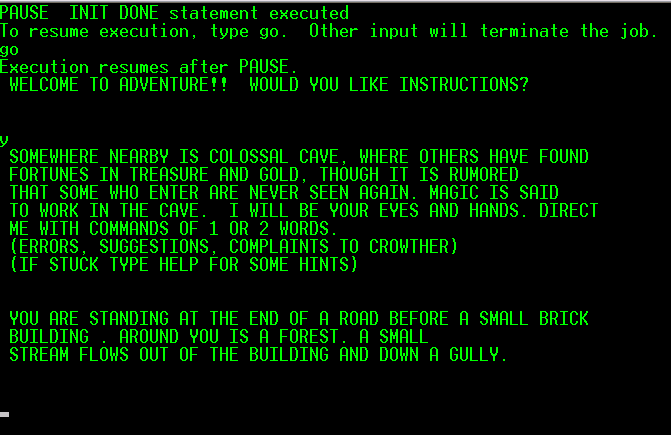 I think the terminal I played this on had lower case letters