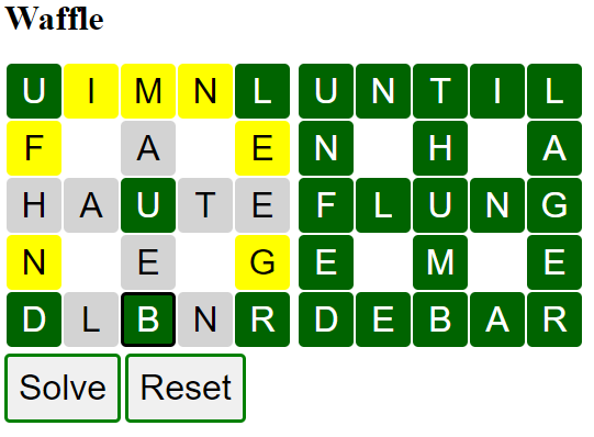 Waffle words