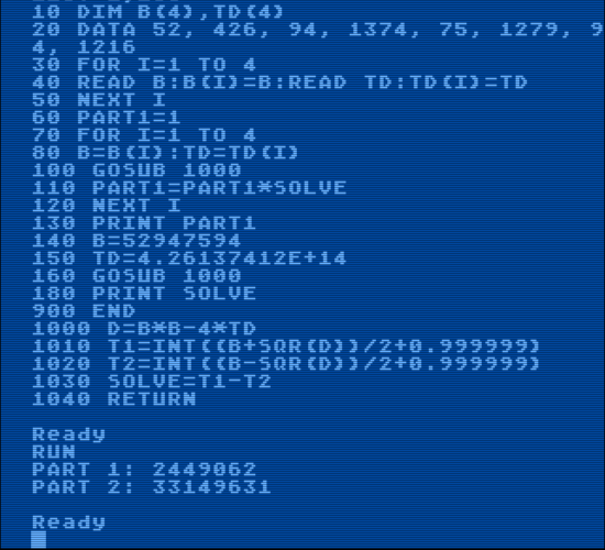 Atari 800 BASIC solution and run