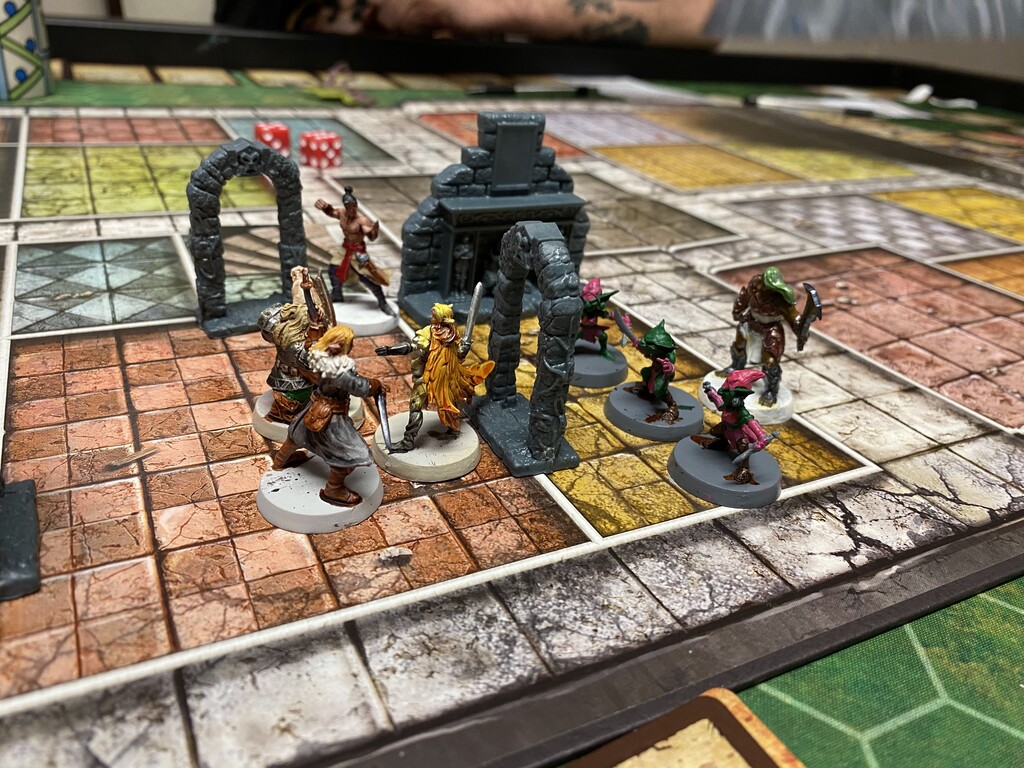 The heroes and the increasingly painted monsters.
