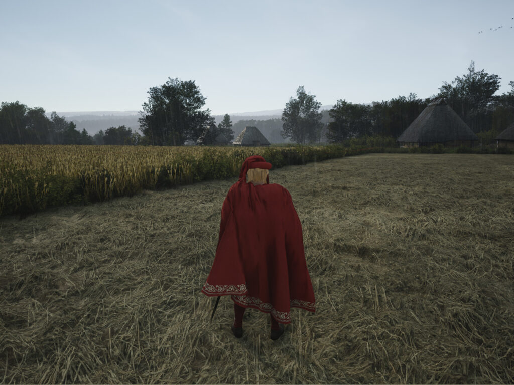 Standing in a field left fallow