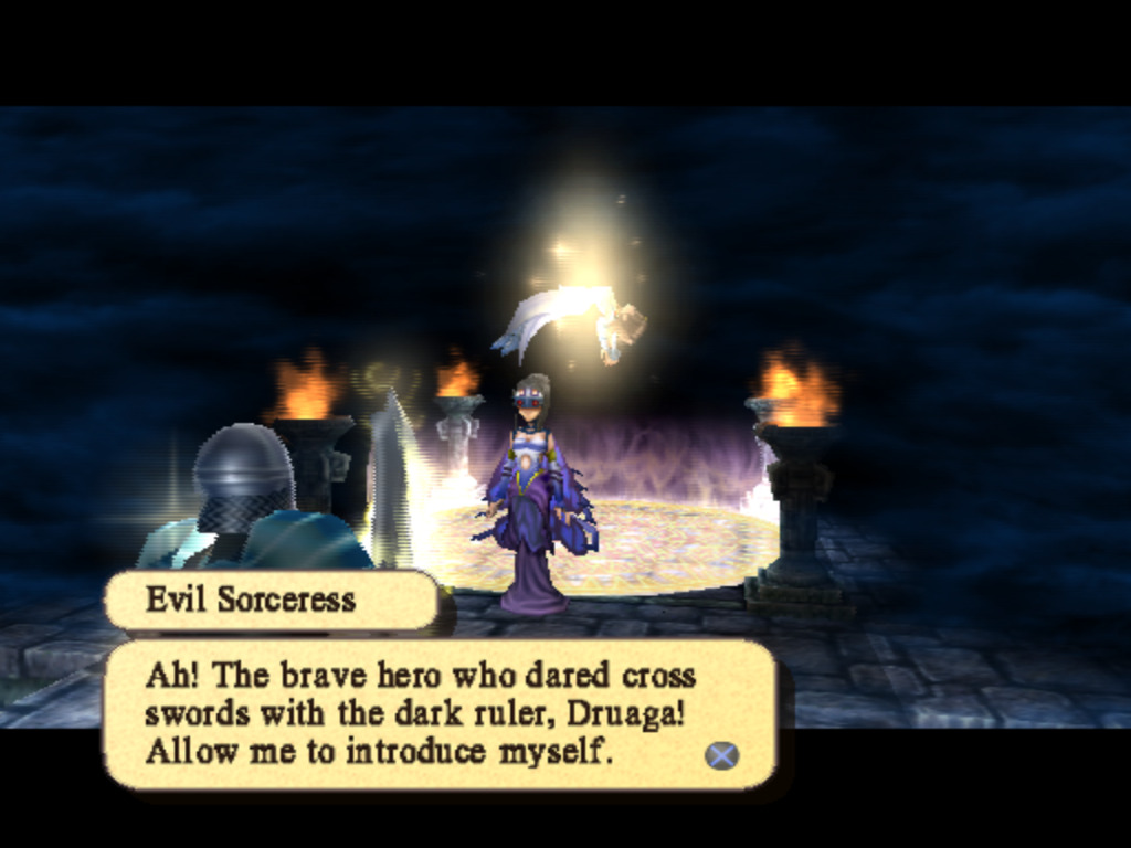 Gil meets Druaga's disciple, Skulld.