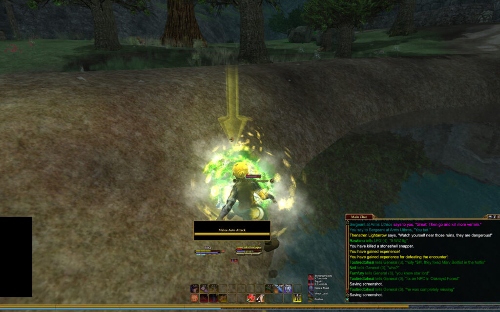 Whacking harmless woodland creatures in the Forest Ruins