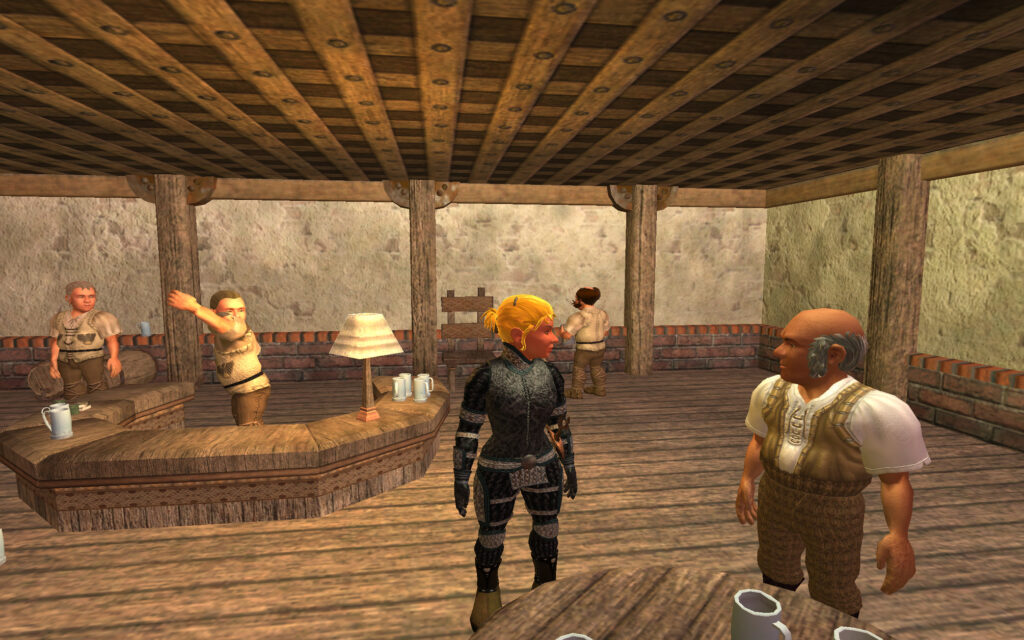 Enjoying a drink in Baubleshire. It probably tasted like pie. Everything tastes like pie here.
