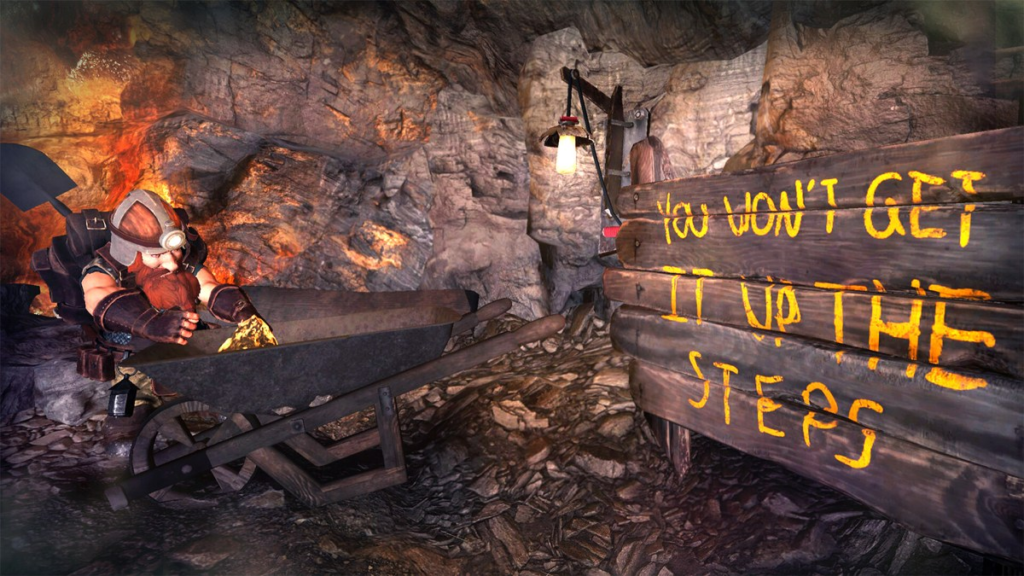 Gold Room. The dwarf is just about to run away.