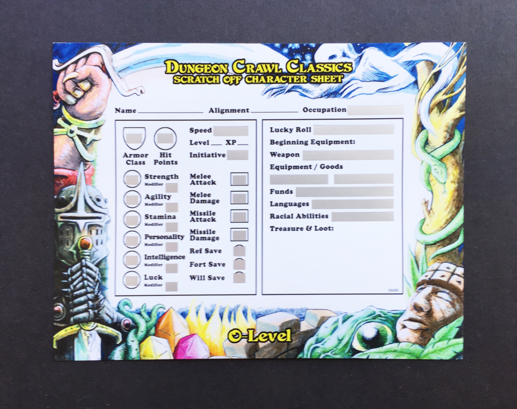 Scratch-off Character Sheet