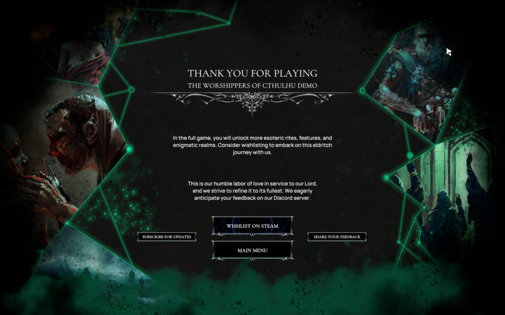Demo end screen