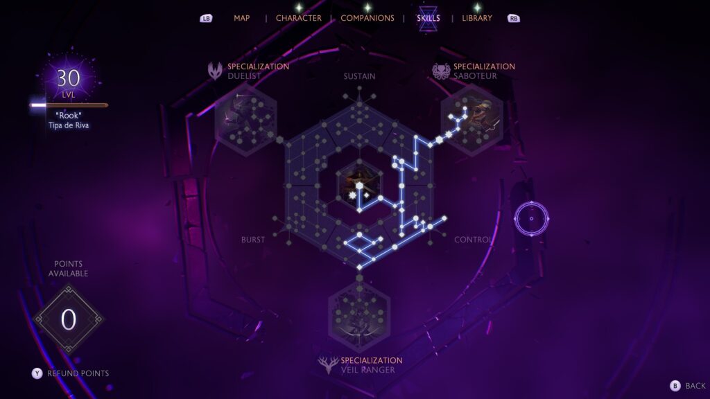 The rogue skill tree