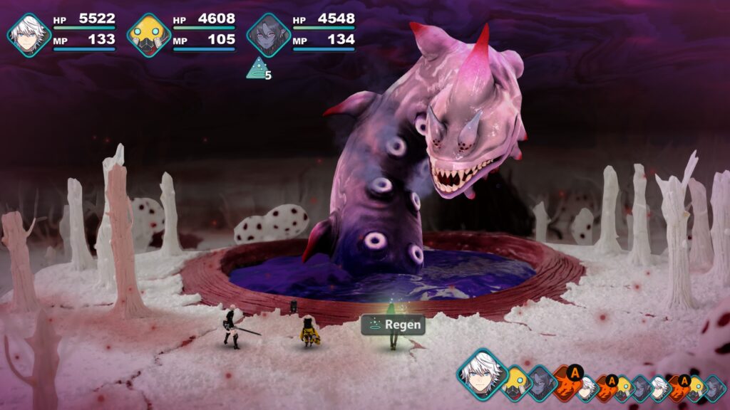 The crew face off against a chaos monster