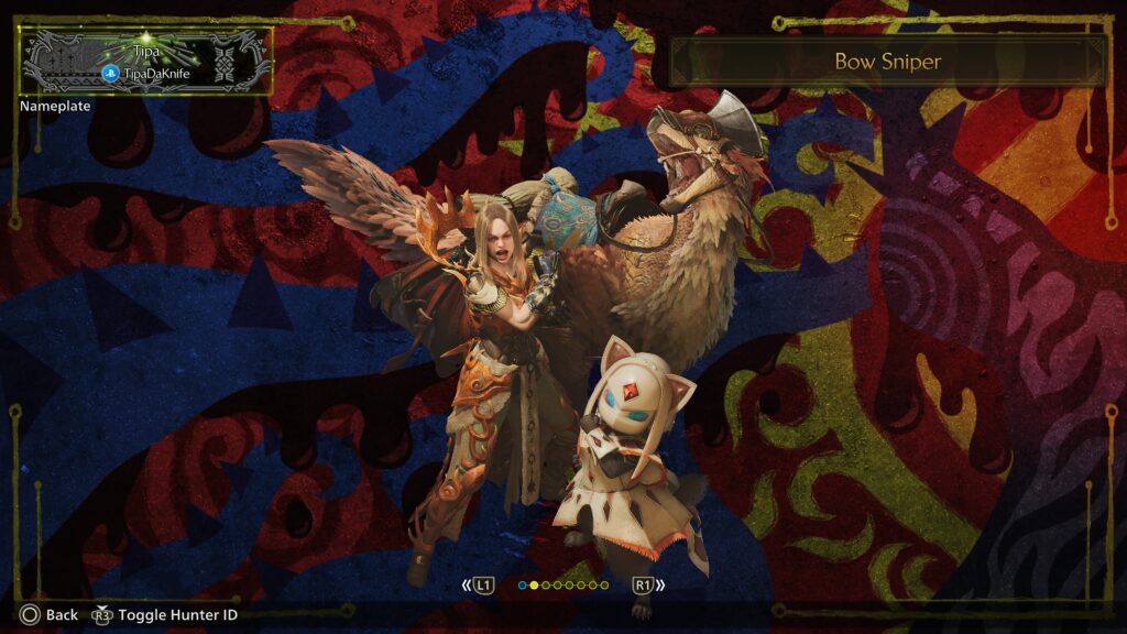 My hunter profile. Damn cat striking a pose instead of helping load the chocobo...