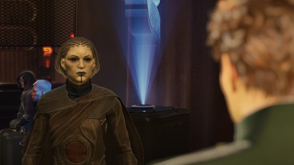 My character trading barbs with an Atreides agent