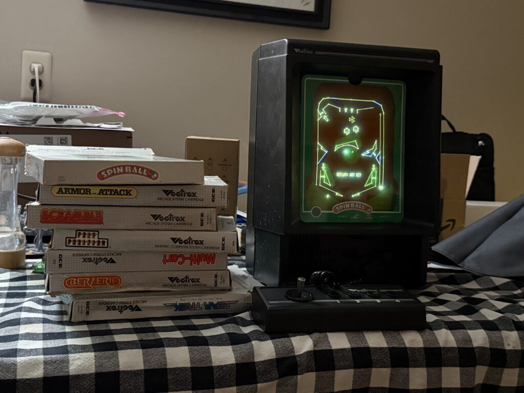 My pretty Vectrex playing Spin Ball w/ overlay