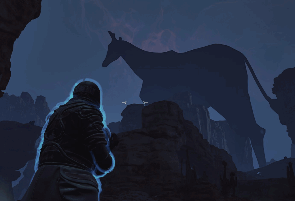 You see giant phantom deer walking across the shield wall...