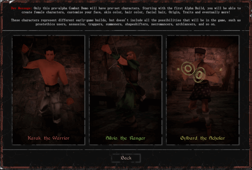 Character selection