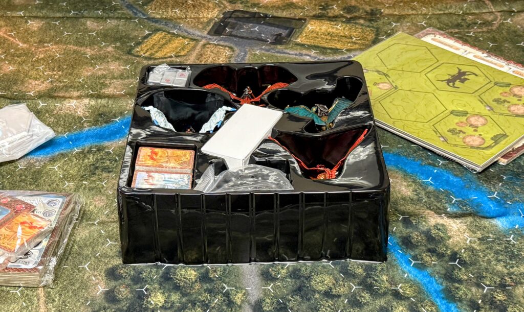 The box, opened and partially set up