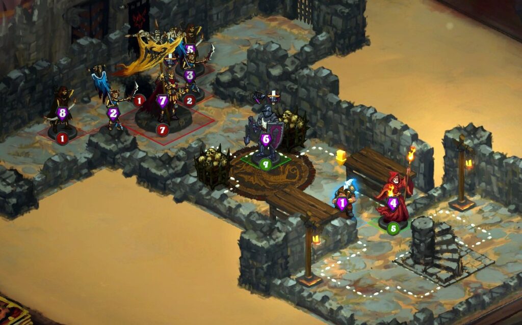 A DQ4 boss fight, with Knight, Dwarf and Fire Mage